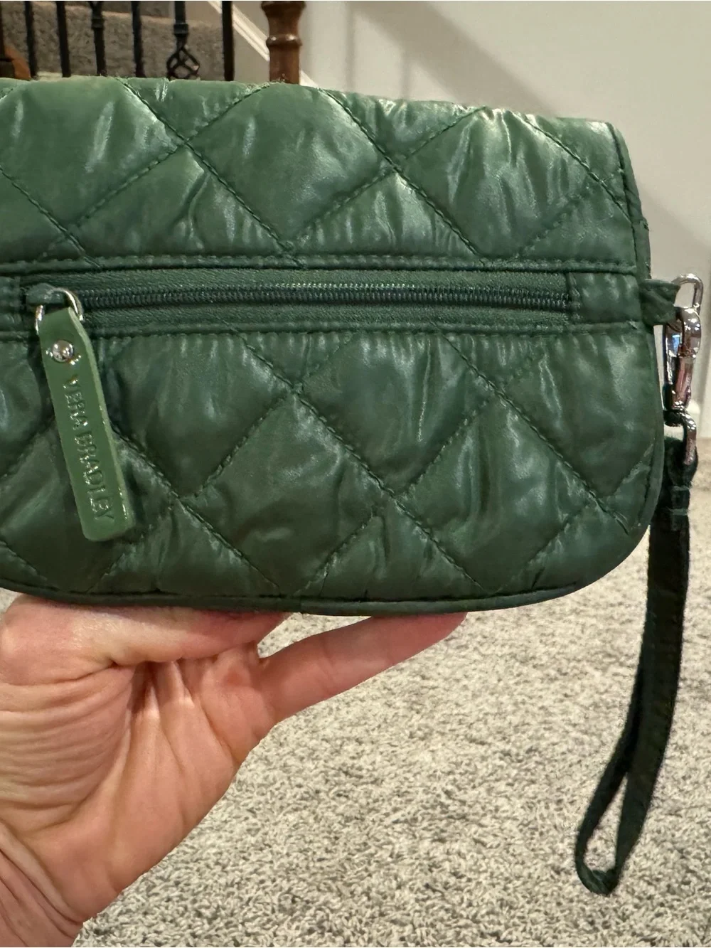 Vera Bradley Green Quilted Wristlet Clutch